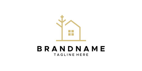 a graphic image with a tree house theme, on a white background. vector graphic base.