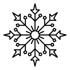 snowflakes items outline coloring book page line art drawing