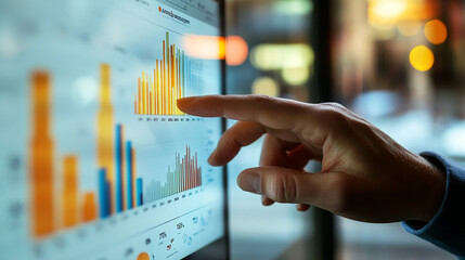 Hand touch visual screen to generate reports on customer satisfaction metrics.
