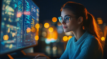Naklejka premium Operations analyst optimizing supply chain data.