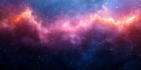 Naklejka premium A cosmic nebula in hues of pink, orange, and blue.