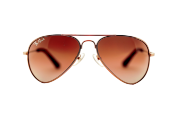 Sleek aviator sunglasses with dark tint isolated on transparent background