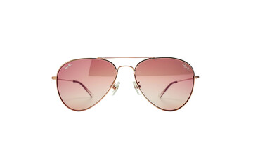 Luxury aviator sunglasses with metal frame isolated on transparent background