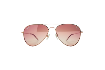 Luxury aviator sunglasses with metal frame isolated on transparent background