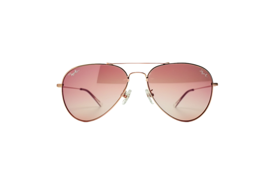 Luxury aviator sunglasses with metal frame isolated on transparent background