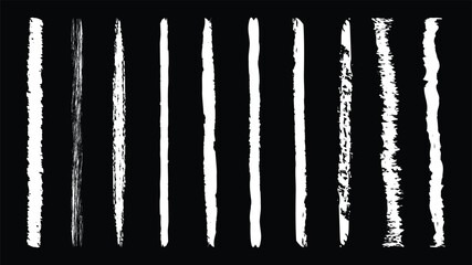 Set of chalk brush lines. Hand drawn grunge lines on chalkboard background. Chalk grainy texture. Art brushes inside.