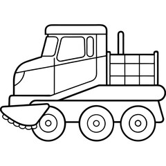 snow plow machine outline coloring book page line art drawing