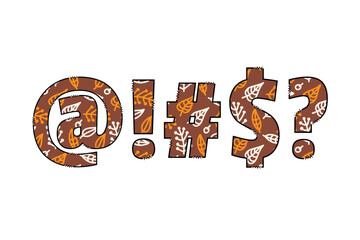 Handcrafted Autumn Bliss punctuation color creative art typographic design