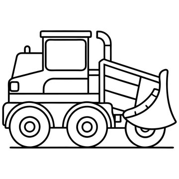 recommend clip art: snow plow machine outline coloring book page line art drawing