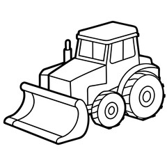 Naklejka premium snow plow machine outline coloring book page line art drawing