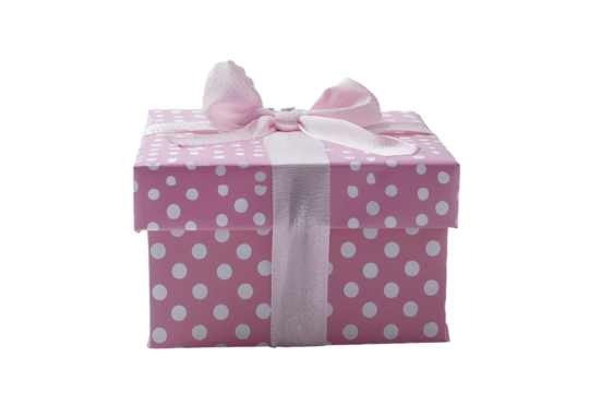 Personalized birthday gift box design isolated on transparent background