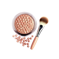 Compact Powder with Brush and Pearls