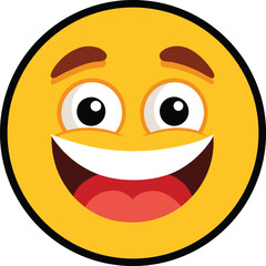 Fototapeta premium Smile Face Emoji Vector Icon Illustration on white Background.