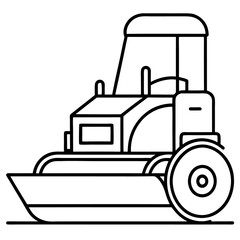 Obraz premium soil compactor machine outline coloring book page line art drawing
