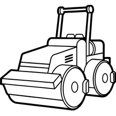 Obraz premium soil compactor machine outline coloring book page line art drawing