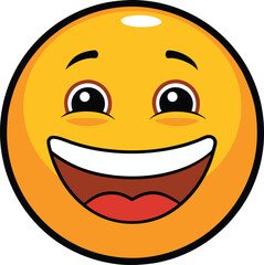 Fototapeta premium Smile Face Emoji Vector Icon Illustration on white Background.