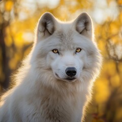 Obraz premium Majestic Arctic Wolf Portrait