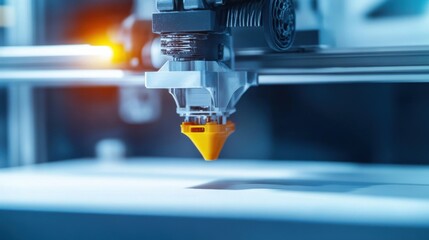 Close-up of a 3D Printer Nozzle in Action