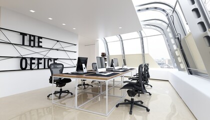 Modern office space with sleek design