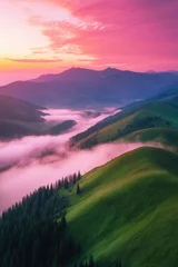 Fototapeten Valley landscape with mountains © Alexandr