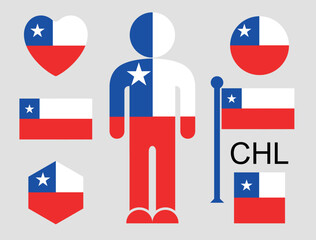 Chilean flag. Isolated Chilean flag on white background