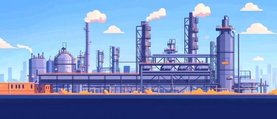 Obraz premium Industrial Factory Illustration