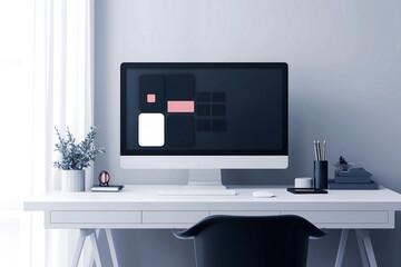 Organized workspace with digital devices