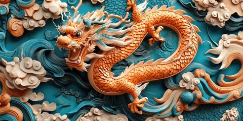 Obraz premium Dragon Statue Close Up