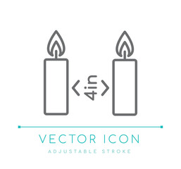 Keep Candles 4 in Apart Line Icon