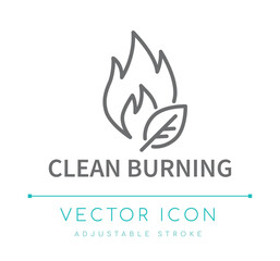 Clean Burning Line Icon