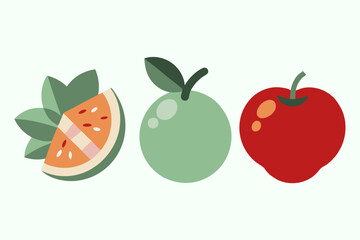 fruits and vegetables logo icon vector illustration.