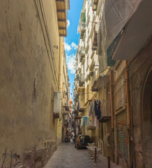Narrow alley in old town Naples