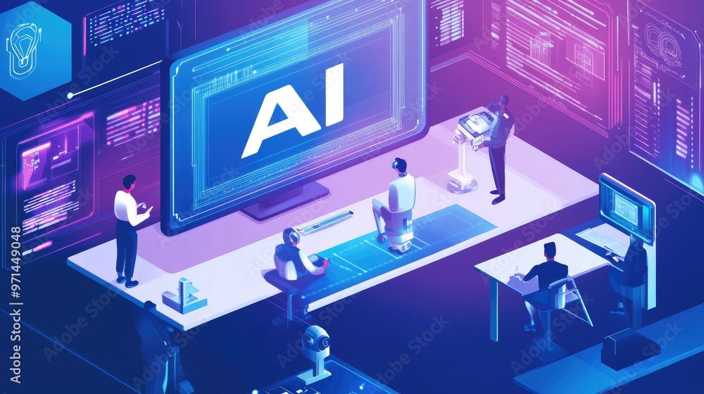 Poster a sleek tech lab with 