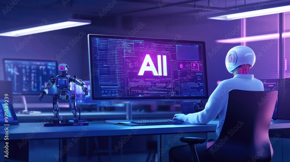 Poster a sleek tech lab with 