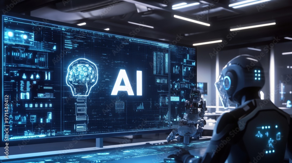 Poster a sleek tech lab with 