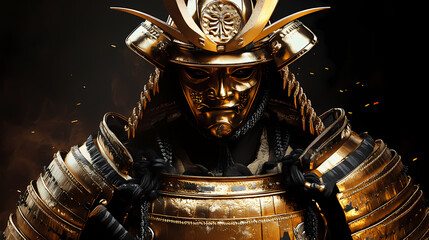 Samurai warrior in golden armor. ai. Samurai Warrior. Illustration