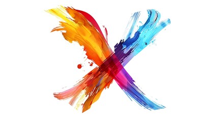 Fototapeta premium Vibrant and varied paint splash logo in multiple colors