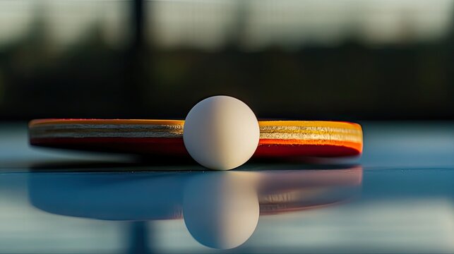 Table Tennis Paddle and Ball