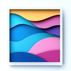 Obraz premium abstract wave shapes inside a rectangular frame