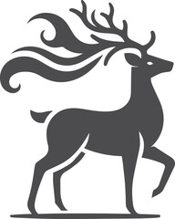Fototapeta premium Deer silhouette vector set, Collection of reindeer silhouette isolated on white background. vector illustration