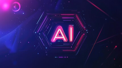 Dynamic logo design with "AI" in a bold, futuristic font, enhanced with tech motifs and a sophisticated color scheme