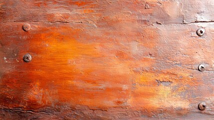 A gradient of burnt orange to dark espresso, with soft scratches and a vintage patina that evokes aged metal