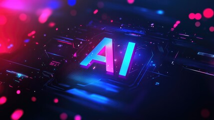 Dynamic logo design with "AI" in a bold, futuristic font, enhanced with tech motifs and a sophisticated color scheme