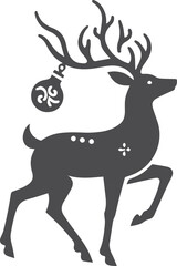 Fototapeta premium Deer silhouette vector set, Collection of reindeer silhouette isolated on white background. vector illustration