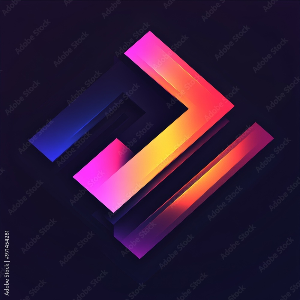 Poster abstract geometric shape design with gradient colors