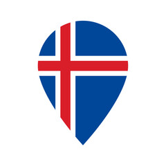 Obraz premium Iceland flag location icon