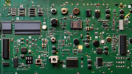 Electronic Circuit Board Close-Up