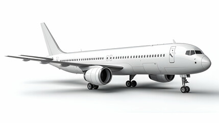 Obraz premium A 3D rendering of a commercial airplane in a minimalist design.