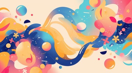 Obraz premium Fresh flyer style background design template featuring a vibrant and artistic vector illustration