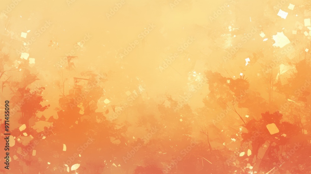 Poster abstract illustration featuring a gradient of sage red beige and yellow colors creating a soft unfoc